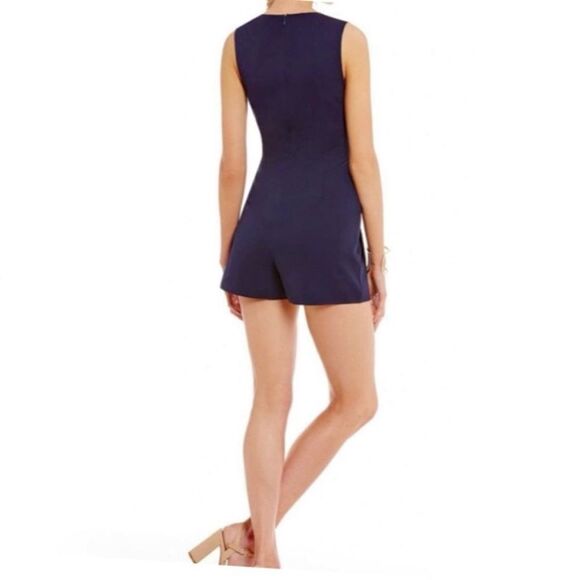 Gianni Bini Women Navy Wrap Brigitte Romper Jumpsuit Size M - Picture 3 of 12
